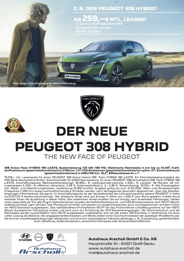 Peugeot Aktion 308 Hybrid